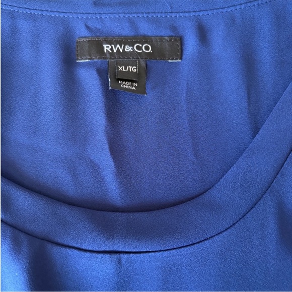 RW&CO. Royal Blue Women's Sleeveless Blouse - Picture 3 of 4